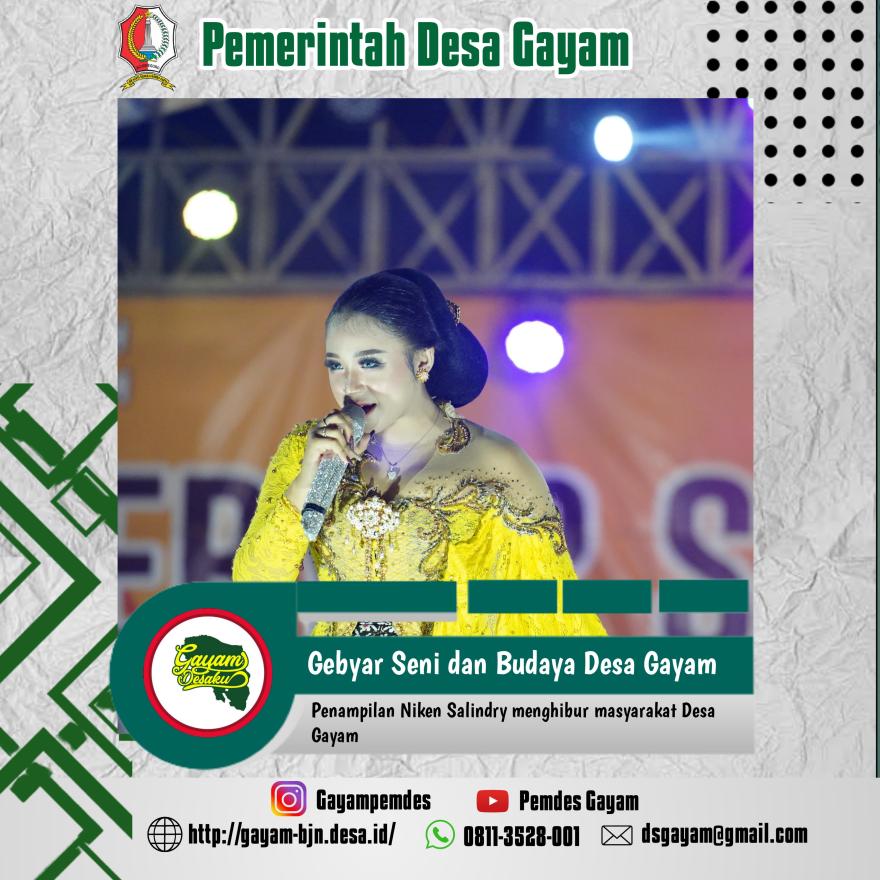 Peringati HUT RI ke-78, Desa Gayam Gelar Malam Gebyar seni dan Budaya